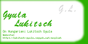 gyula lukitsch business card